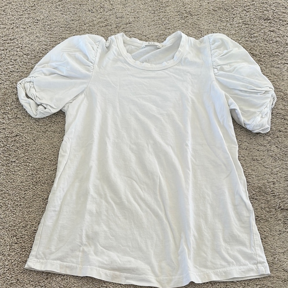 ALC White Ruffled Puff Sleeve Blouse XS